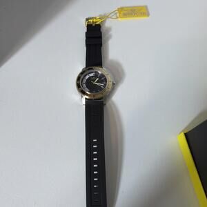Invicta Speciality 45mm Stainless Steel Case Black Dial Silicone Strap Quartz...
